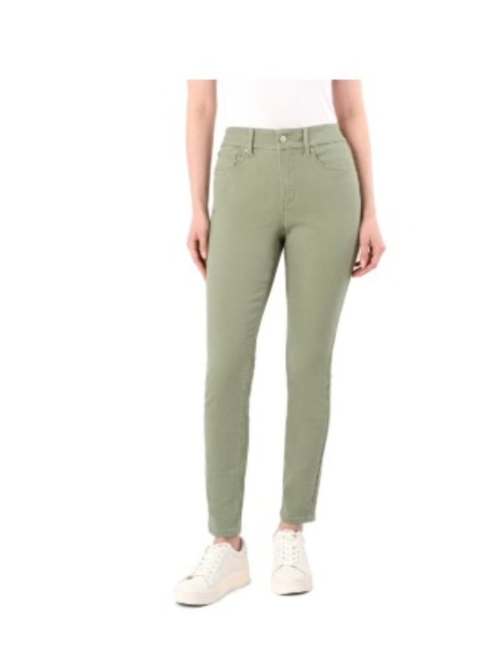 Seven7 Women's Tummyless Jean Dusty Olive Green Multiple Sizes